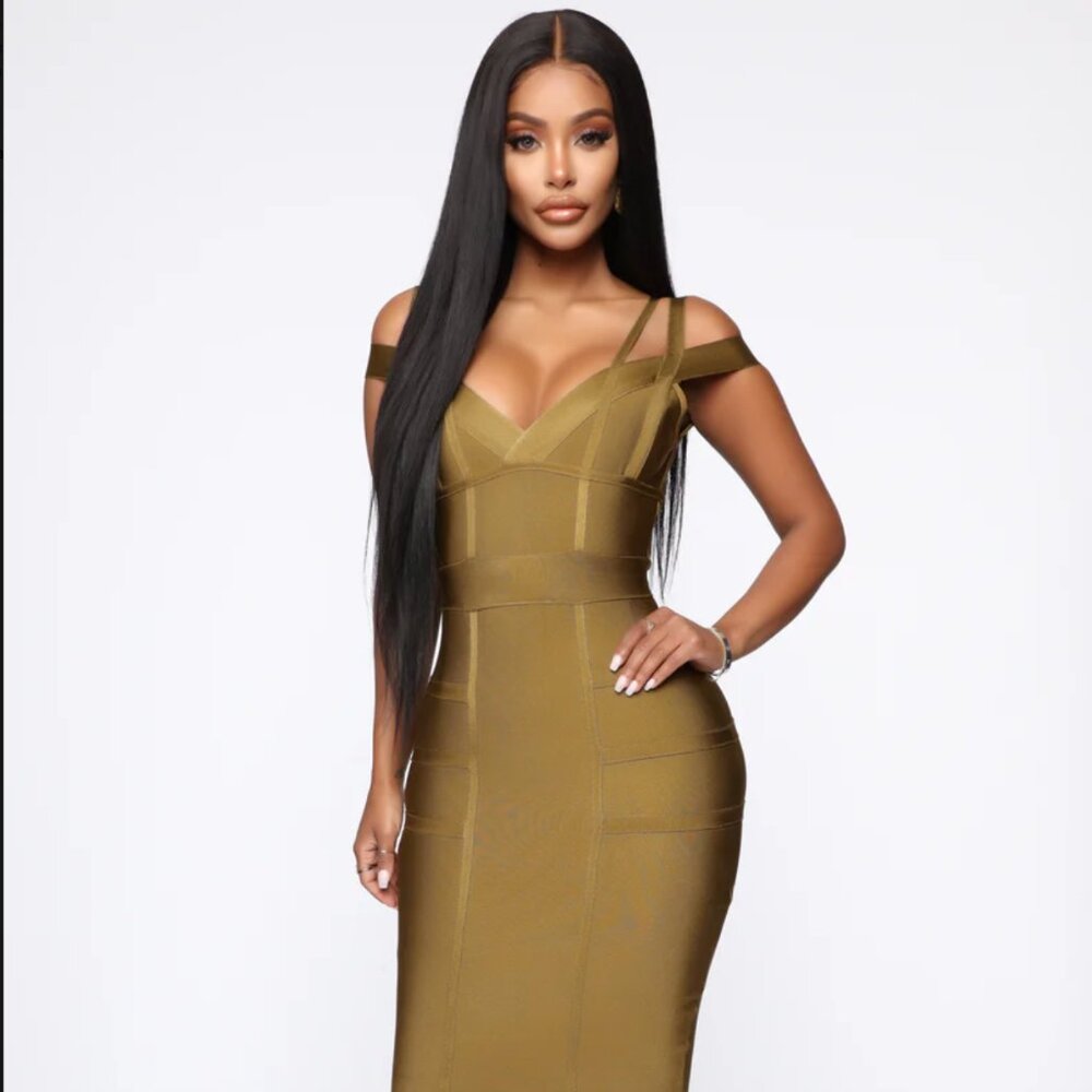 NEW Lansa Bandage Dress - Olive green